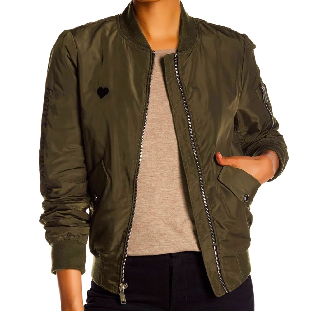 BCBG Generation brown bomber jacket size small